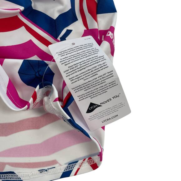 NWT Lands' End Umbrella Print Swim Skirt Pink Red Navy Womens 4 - Picture 4 of 7